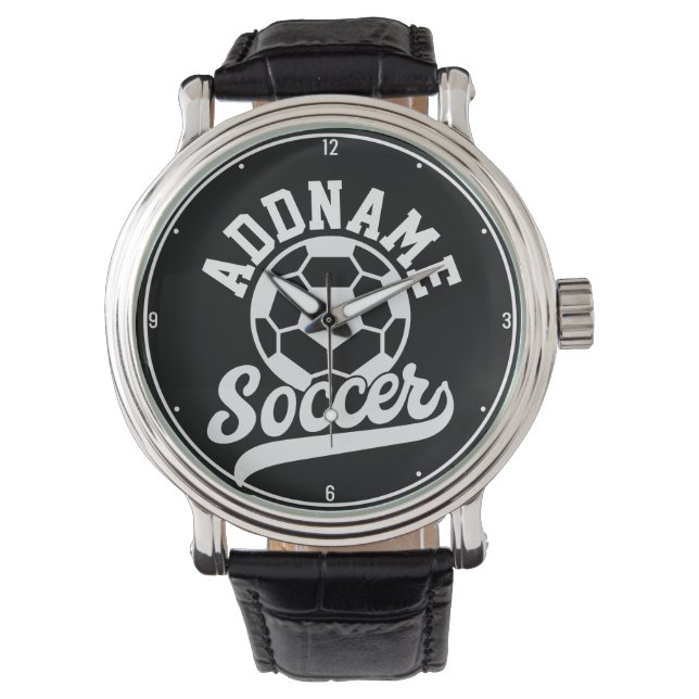 Fußballspieler ADD NAME Football Team Personalisie Armbanduhr (Vorderseite)