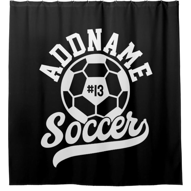 Fußballspieler ADD NAME Football Team Personalisie Duschvorhang (Vorderseite)