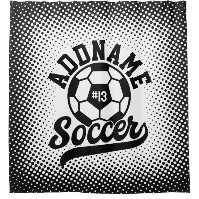 Fußballspieler ADD NAME Football Team Personalisie Duschvorhang (Vorderseite)