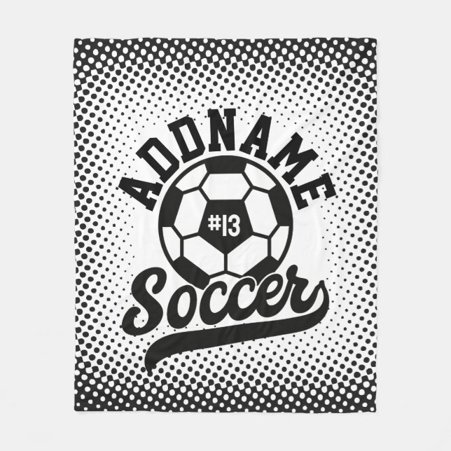 Fußballspieler ADD NAME Football Team Personalisie Fleecedecke (Vorderseite)