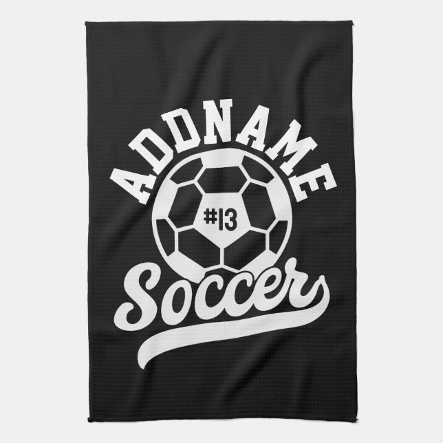 Fußballspieler ADD NAME Football Team Personalisie Geschirrtuch (Vertikal)