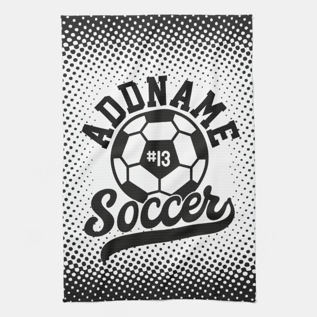 Fußballspieler ADD NAME Football Team Personalisie Geschirrtuch (Vertikal)