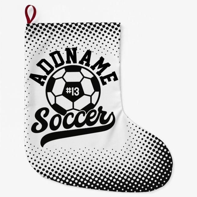 Fußballspieler ADD NAME Football Team Personalisie Großer Weihnachtsstrumpf (Vorderseite)