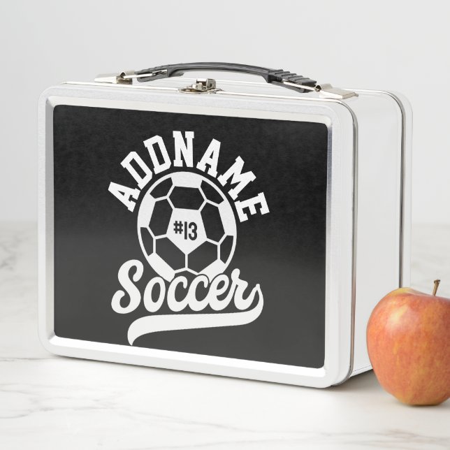 Fußballspieler ADD NAME Football Team Personalisie Metall Brotdose (Beispiel)