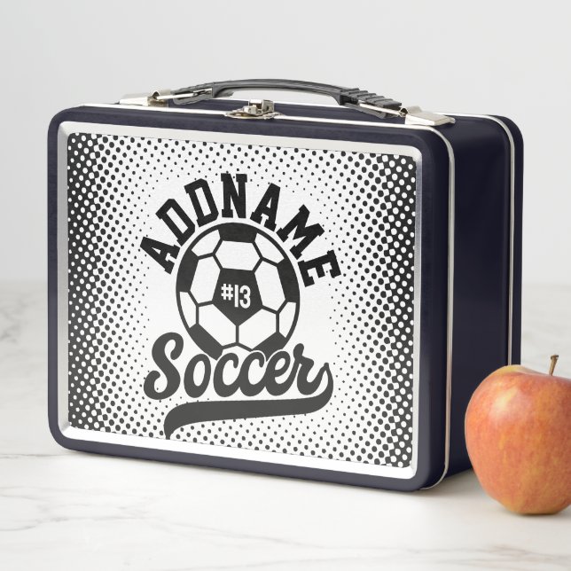 Fußballspieler ADD NAME Football Team Personalisie Metall Brotdose (Beispiel)