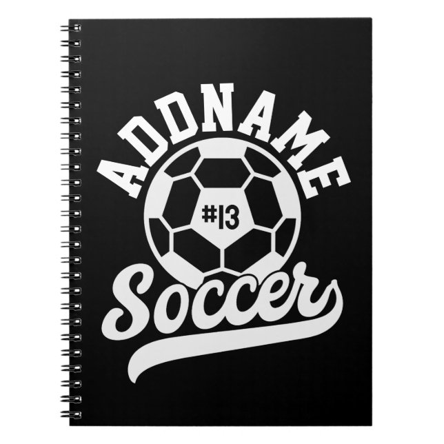 Fußballspieler ADD NAME Football Team Personalisie Notizblock (Vorderseite)