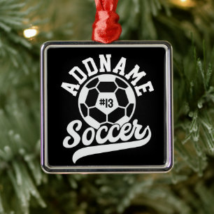 Fußballspieler ADD NAME Football Team Personalisie Ornament Aus Metall