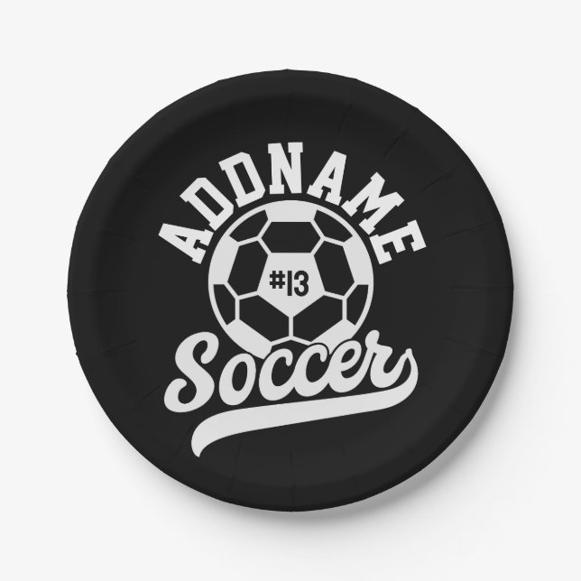 Fußballspieler ADD NAME Football Team Personalisie Pappteller (Vorderseite)