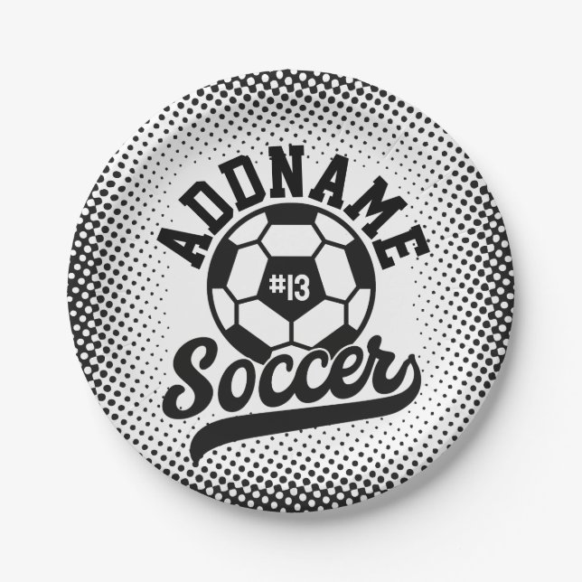 Fußballspieler ADD NAME Football Team Personalisie Pappteller (Vorderseite)