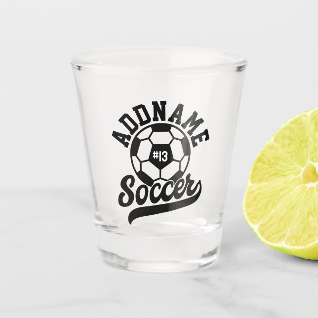 Fußballspieler ADD NAME Football Team Personalisie Schnapsglas (Vorderseite)