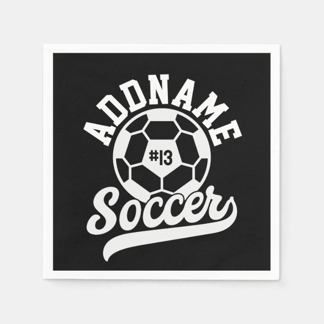 Fußballspieler ADD NAME Football Team Personalisie Serviette (Vorderseite)