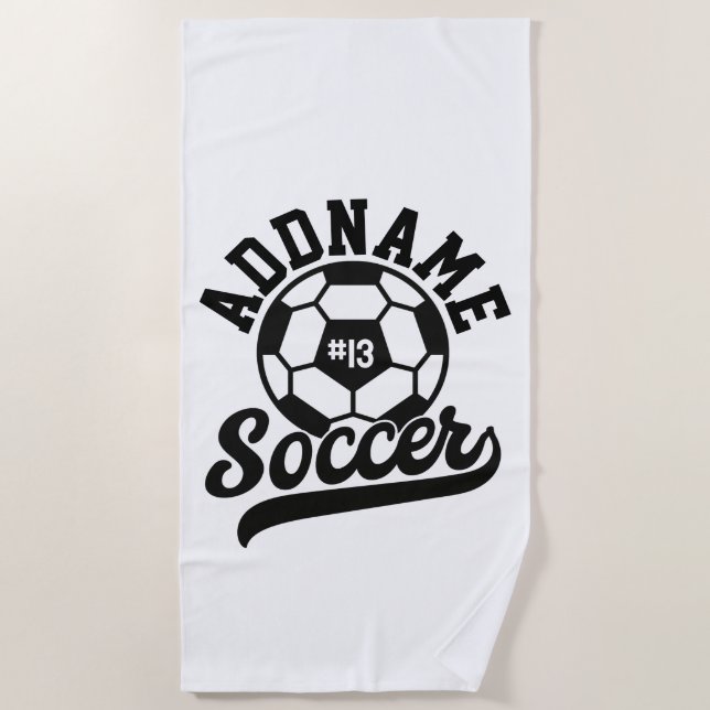 Fußballspieler ADD NAME Football Team Personalisie Strandtuch (Vorderseite)