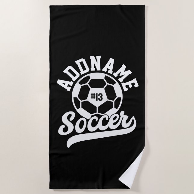Fußballspieler ADD NAME Football Team Personalisie Strandtuch (Vorderseite)