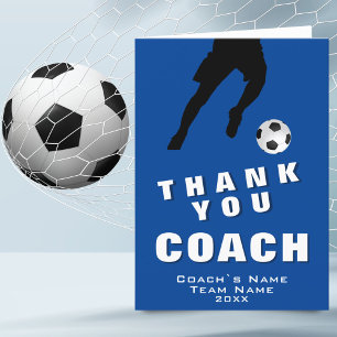 Fußballspieler Blau Danke Trainer Karte