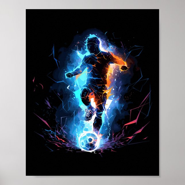 Fußballspieler Blitz  Poster (Vorne)