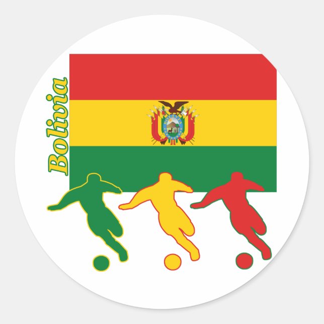 Fußballspieler - Bolivien Runder Aufkleber (Vorderseite)