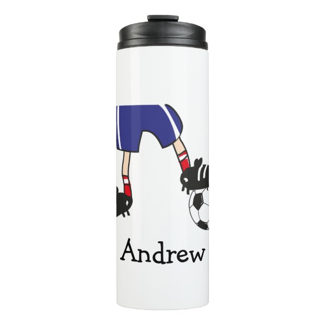 Fußballspieler Cartoon Personalisiert Thermosbecher (Vorderseite)