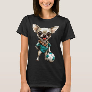 Fußballspieler Chihuahua Hund T-Shirt