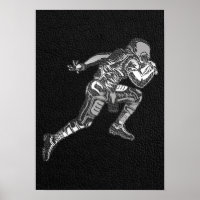 Fußballspieler, der Quarterback Black Silver läuft