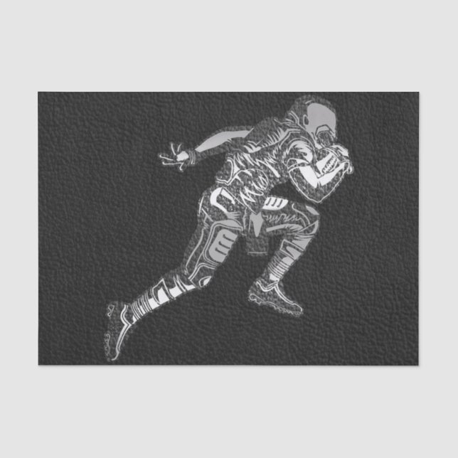 Fußballspieler, der Quarterback Black Silver läuft Seidenpapier (Vorderseite)
