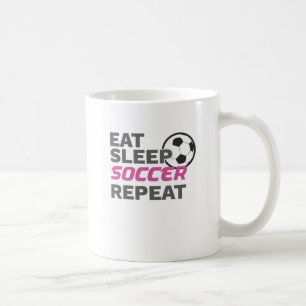 Fußballspieler essen Schlafsoccer Wiederholung Fuß Kaffeetasse