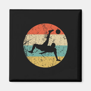 Fußballspieler Fahrradkick Silhouette Retro Sport Magnet