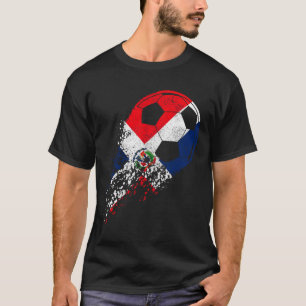 Fußballspieler Flagge Stolz Dominikanische Republi T-Shirt