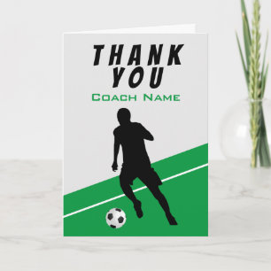 Fußballspieler Fußball Grün Danke Trainer Karte