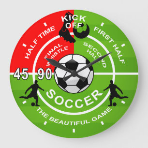 Fußballspieler, Fußballspiel Große Wanduhr