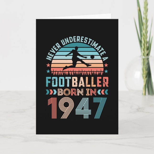 Fußballspieler geboren 1947 Fußball 80. Geburtstag Karte (Vorderseite)