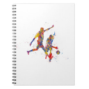 Fußballspieler in Aquarellfarbe Notizblock