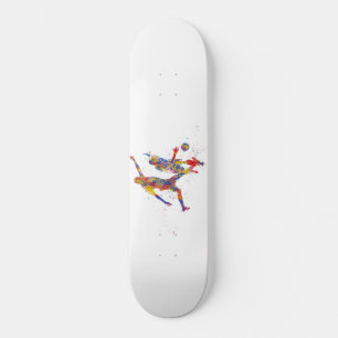 Fußballspieler in Aquarellfarbe Skateboard