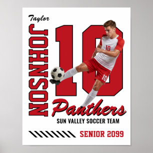 Fußballspieler-individualisiertes Foto-Trikot Numm Poster