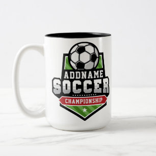Fußballspieler individuell anpassen ADD TEXT Unive Zweifarbige Tasse