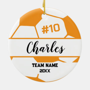 Fußballspieler Individuelle Name-Nummer und Team Keramik Ornament