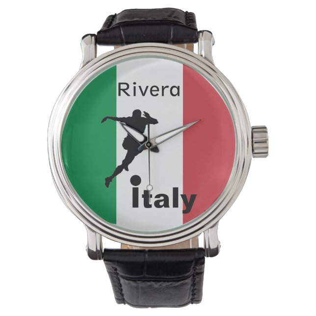 Fußballspieler, Italien, anpassbar Armbanduhr (Vorderseite)