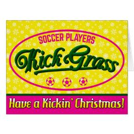 Fußballspieler Kickgrass Weihnachtskarte