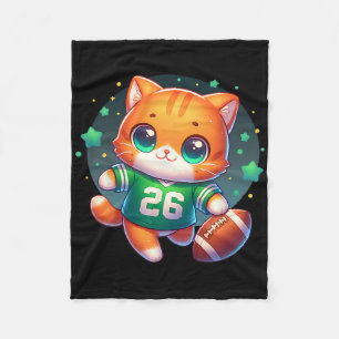 Fußballspieler Kitty Katze Kätzchen Süße Mädchen G Fleecedecke