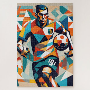 Fußballspieler Kubist Jigsaw Puzzle