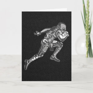 Fußballspieler läuft Quarterback Schwarz Silber Karte