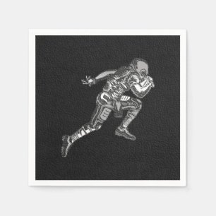 Fußballspieler läuft Quarterback Schwarz Silber Serviette