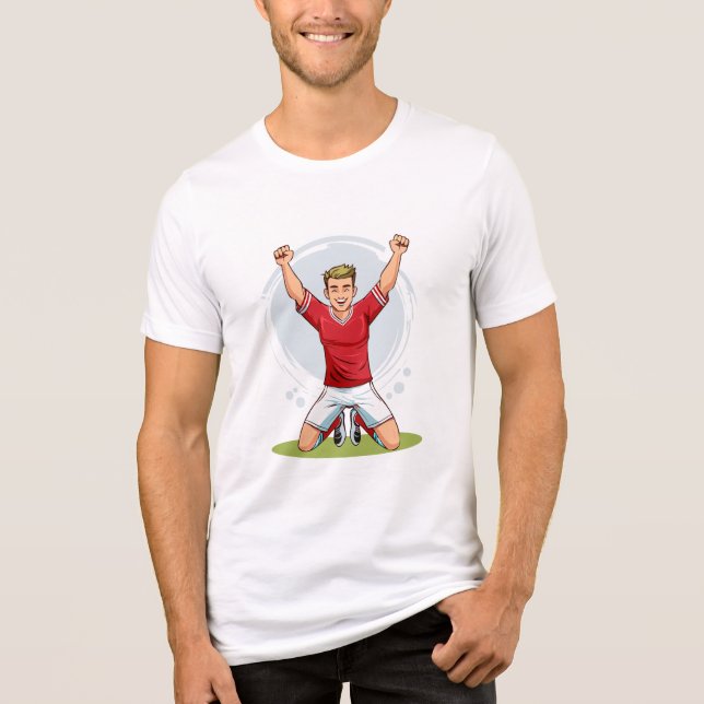 Fußballspieler Mann Tri-Blend Shirt (Vorderseite)