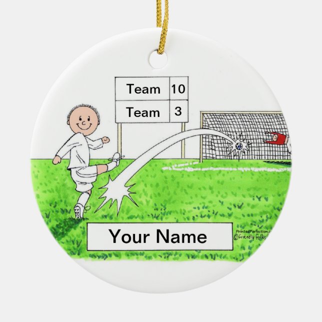 Fußballspieler - männlich, weiß keramik ornament (Vorne)