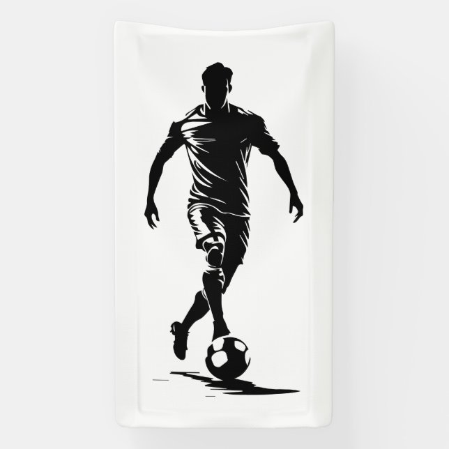 Fußballspieler mit Ball Banner (Vertikal)
