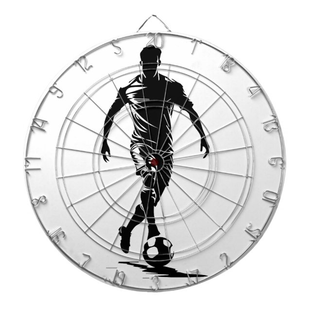 Fußballspieler mit Ball Dartscheibe (vorne)