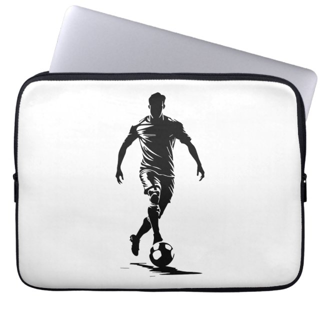 Fußballspieler mit Ball Laptopschutzhülle (Vorderseite)