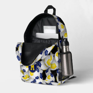 Fußballspieler mit Monogramm-Blaugoldfarben Bedruckter Rucksack