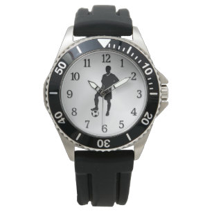 Fußballspieler mit schwarzen Zahlen Sportsport Armbanduhr