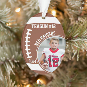 Fußballspieler Name Nummer Foto Andenken #12 Ornament