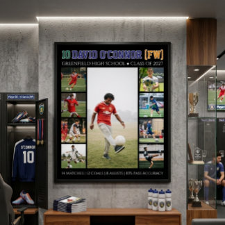 Fußballspieler-Nummer benutzerdefiniertes Foto Spo Poster